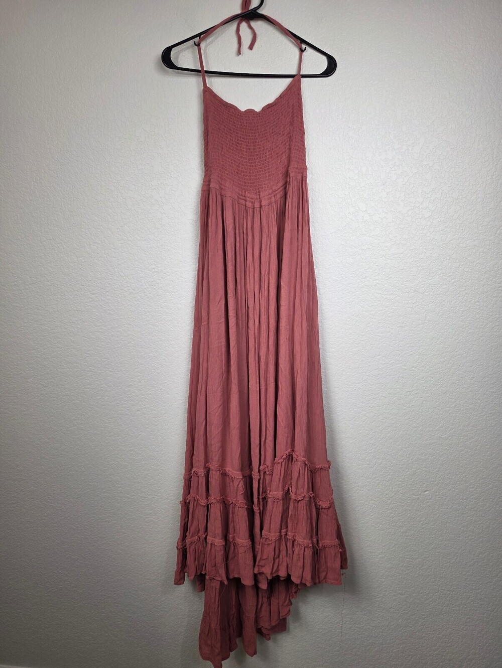 Free People Pink Rayon Maxi Dress Size S